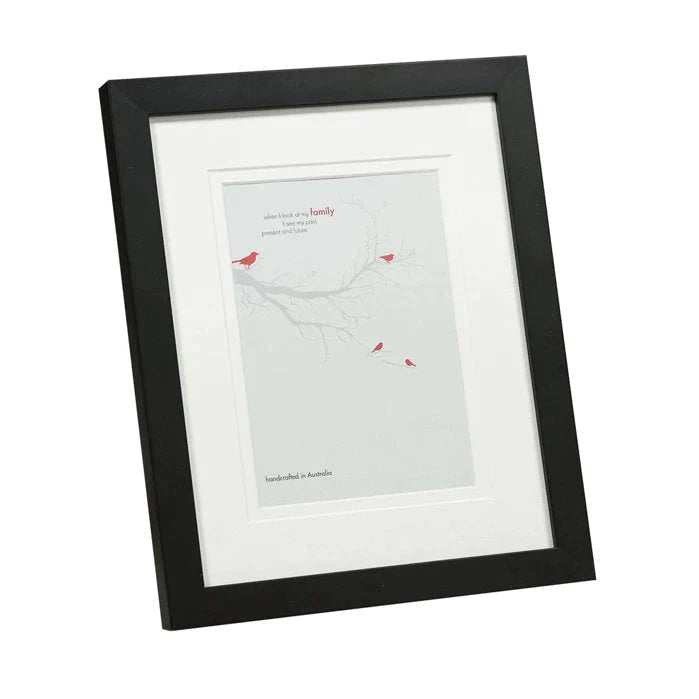 8x10” black timber frame with matboard to suit 5x7” photo