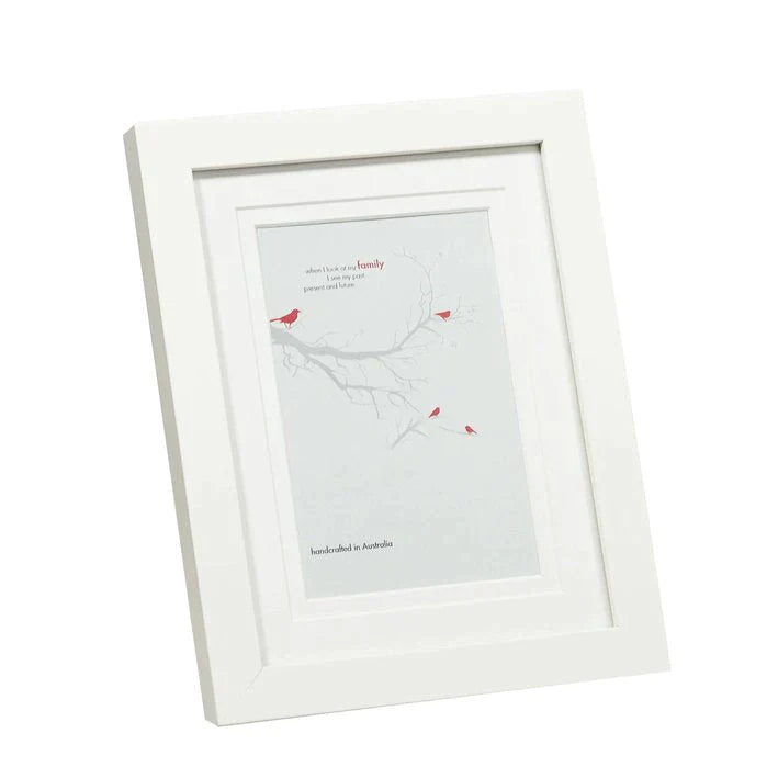 8x10” white timber frame with matboard to suit 5x7” photo