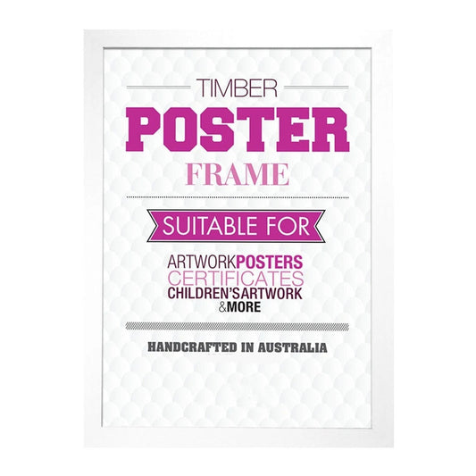 A4 White Timber Poster Frame