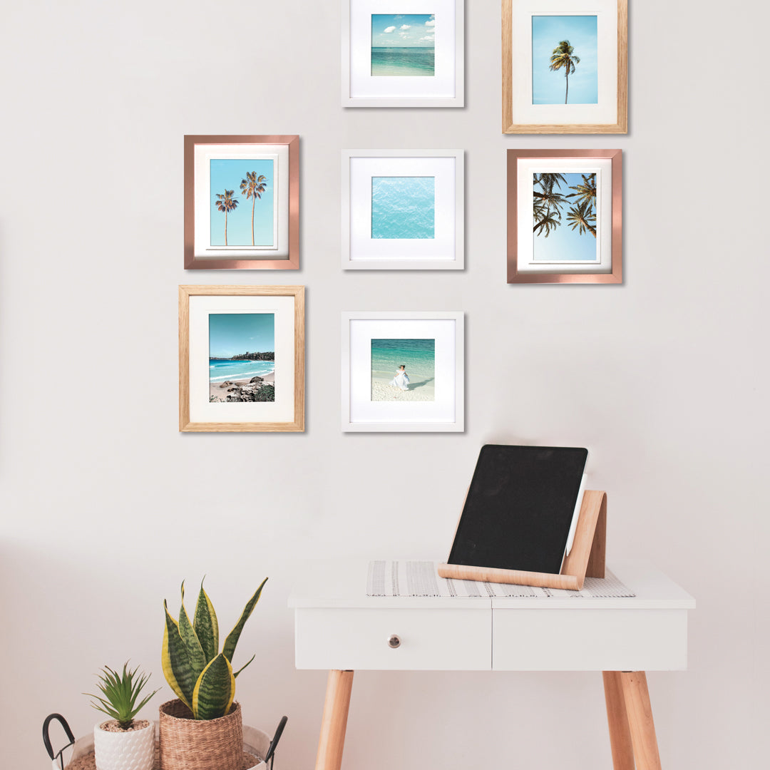 6x6” white timber frame with matboard to suit 4x4” photo
