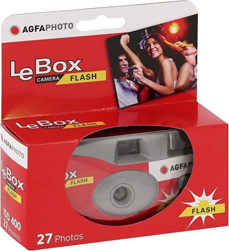 x5 PACK!!! Agfa LeBox Disposable Film Camera with Flash - SHORT EXPIRY DATE 11/23